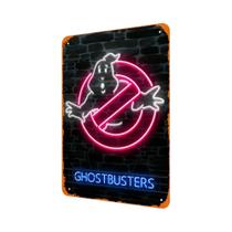 Placa De Metal Vintage Ghostbusters Com Luzes Neon Para Decoração De Parede Em Casa, Bar, Pub Ou