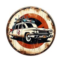 Placa De Metal Vintage Ghostbusters Ecto-1, Decoração Icônica De Veículo De Filme Para Bar Placa De Metal Vintage Ghostbusters Ecto-1, Decoração Icônica De Veículo De Filme Para Bar