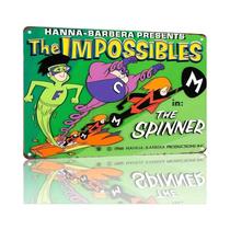 Placa De Metal Vintage Hanna-Barbera the Impossibles Spinner, Arte De Parede Colecionável