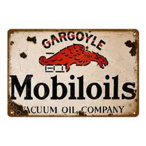 Placa De Metal Vintage Mobiloil Gasoline Para Decoração De Garagem, Bar, Pub E Man Cave Placa De Metal Vintage Mobiloil Gasoline Para Decoração De Garagem, Bar, Pub E Man Cave