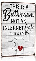Placa de Metal Vintage para Banheiro CrazySign 20x30 cm