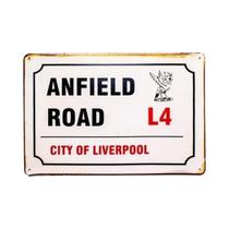 Placa De Metal Vintage Retro Liverpool Anfield Road 20x30cm Para Bar Em Casa Placa De Metal Vintage Retro Liverpool Anfield Road 20x30cm Para Bar Em Casa
