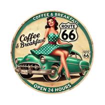 Placa De Metal Vintage Route 66 Café Café Da Manhã Retro Diner Arte Decoração Nostálgica Para Bares