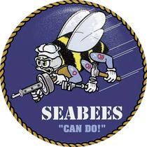 Placa de metal Vintage SEABEES PODE FAZER! Desenho animado Bee Soldier 30x30cm