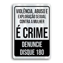 Placa de Metal Violencia abuso e exploracao 20cmx30cm Placa de Metal Violencia abuso e exploracao 20cmx30cm
