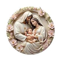 Placa De Natal E Aniversário Em Madeira Rosa 2D Plana Para Pendurar Na Parede Com Guirlanda Para