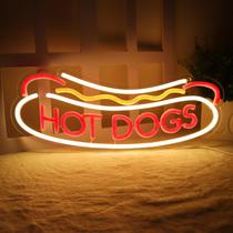 Placa de néon Balanar HOT DOGS para decoração de parede Placa comercial LED