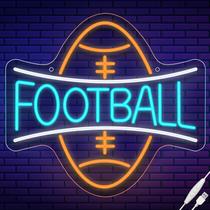 Placa de néon de futebol Wootfairy 34x31 cm USB regulável