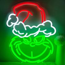 Placa de Neon de Natal LED Verde - Decoração de Parede Whoville