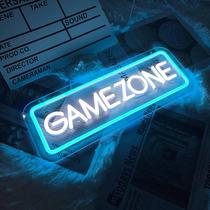 Placa de néon decorativa Brochao Game Zone 40x15 cm