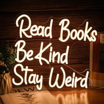 Placa de néon decorativa LISIGNVE Read Books Be Kind 36x33cm