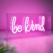 Placa de néon HOSITARK Be Kind rosa 30x15 cm USB LED