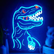 Placa de néon Jimeva Dinosaur T-REX para decoração de parede, regulável por USB