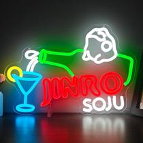 Placa de néon Jinro Soju para decoração de parede LED regulável