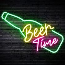 Placa de néon Kavaas Beer Time 43x19 cm LED de alimentação USB