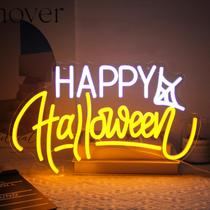 Placa de néon Kullneon Happy Halloween Spider Web 43x26cm LED