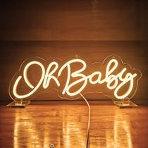 Placa de néon LED DELINEON Oh Baby para festa de casamento de aniversário Placa de néon LED DELINEON Oh Baby para festa de casamento de aniversário