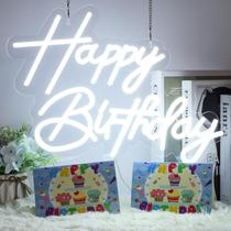 Placa de néon LED GODENBA Happy Birthday alimentada por USB com cartões