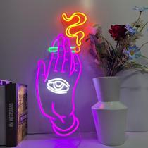 Placa de neon NUOSHANZS com alimentação por bateria e USB 33 x 33 cm Placa de neon NUOSHANZS com alimentação por bateria e USB 33 x 33 cm