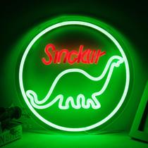 Placa de néon Pugna Dinosaur, decoração de parede LED, alimentada por USB
