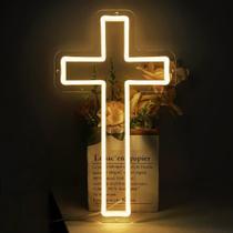 Placa de néon SHIDASIGN Jesus Cross LED Light Decoração de parede 41x23cm Placa de néon SHIDASIGN Jesus Cross LED Light Decoração de parede 41x23cm