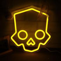 Placa de néon Tiabuy Skull Neon Light Bar Decor 28x31cm Halloween Placa de néon Tiabuy Skull Neon Light Bar Decor 28x31cm Halloween