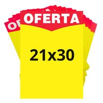 Placa De Oferta Retangular Chamativa Colorida Mercado Vendas Tamanho 21X30cm Pacote Com 100 Unidades