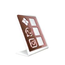 Placa De Pagamento Pix Acrílico Com 3 Qr Code BRANCO E ROSA