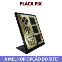 Placa De Pagamento Pix Acrílico Com 3 Qr Code PRETO E DOURADO WI-FI