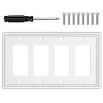 Placa de Pared Decorativa OKAYZIP Cuádruple Blanca de Material Natural Placa de Pared Decorativa OKAYZIP Cuádruple Blanca de Material Natural