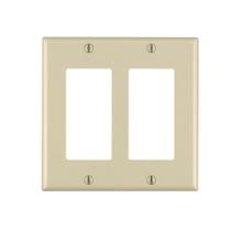 Placa de pared Leviton 80409-I para 2 dispositivos Decora GFCI marfil