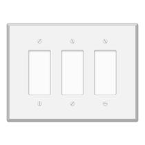 Placa de parede Airmont 3-Gang Oversize White Metal 18x14 cm Placa de parede Airmont 3-Gang Oversize White Metal 18x14 cm