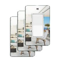 Placa de parede Alckerou, 3 peças de acrílico, espelhos, capas de interruptores de luz Placa de parede Alckerou, 3 peças de acrílico, espelhos, capas de interruptores de luz