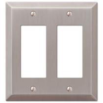 Placa de parede AMERELLE 163RRBN Double Rocker Steel Brushed Nickel Placa de parede AMERELLE 163RRBN Double Rocker Steel Brushed Nickel