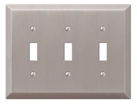 Placa de parede AMERELLE 163TTTBN Triple Toggle Steel Brushed Nickel Placa de parede AMERELLE 163TTTBN Triple Toggle Steel Brushed Nickel