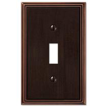 Placa de parede Amerelle 77TDB 1 Toggle Cast Metal Aged Bronze Placa de parede Amerelle 77TDB 1 Toggle Cast Metal Aged Bronze
