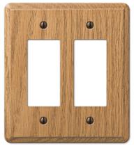 Placa de parede AMERELLE 927L 2 Rocker Light Oak Wood