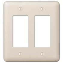 Placa de parede Amerelle 935RRAL Devon 2-Rocker Steel Light Almond