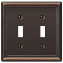 Placa de parede Amerelle Chelsea 2 Toggle Aged Bronze Steel