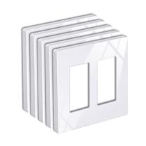 Placa de parede BESTTEN 2-Gang Screwless Snow White 12x12cm, pacote com 5