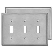 Placa de parede BESTTEN 3 Gang Toggle em aço inoxidável 11x16 cm Placa de parede BESTTEN 3 Gang Toggle em aço inoxidável 11x16 cm