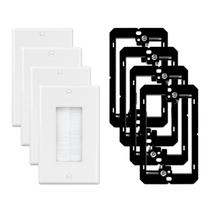 Placa de parede Brush Iwillink, pacote com 4, com suporte de montagem de baixa tensão