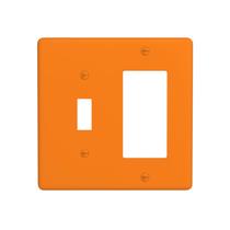 Placa de parede combinada 2 módulos para interruptor tipo toggle, laranja claro