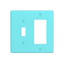 Placa de parede combinada para 2 módulos, tampa para interruptor de luz, turquesa Placa de parede combinada para 2 módulos, tampa para interruptor de luz, turquesa