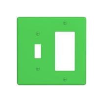 Placa de parede combinada verde de 2 módulos em policarbonato 11x11 cm