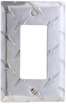 Placa de parede de alumínio Amerelle Diamond Plate Single Rocker Placa de parede de alumínio Amerelle Diamond Plate Single Rocker
