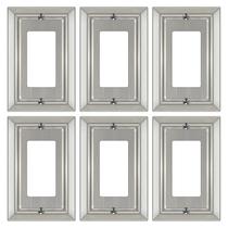 Placa de parede de metal Dyekou 1-Gang Brushed Nickel, pacote com 6