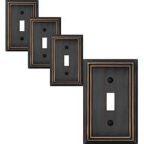 Placa de parede de metal OKAWYC Adler, pacote com 4 unidades, bronze envelhecido, 1 gangue