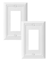 Placa de parede DEWENWILS Metal Decorator branca 12,5 x 8 cm, pacote com 2