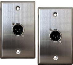 Placa de parede DIYTECH XLR de 3 pinos em aço inoxidável, pacote com 2 unidades, macho